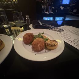 Twin Jumbo Lump Crab Cakes.  By far the best thing I tasted here. Flavor didn't miss, and definitely going back just because of it. $24