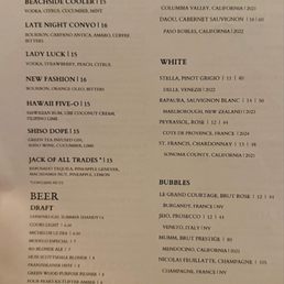 Drink menu