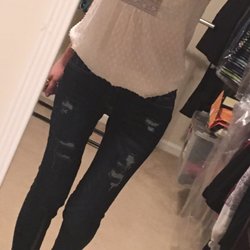 Yellow Boutique - Super comfy, distressed denim with a little rose embroidered below the right back pocket (not sorry no booty photos!) Purchased 7/2/17
