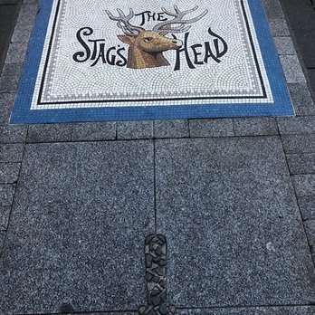 The Stag's Head - It surprised me to find this mosaic on the ground on Dame Street pointing the way through a skinny alley to get to The Stag's Head - Irish Pub Near Me - Dublin, D The Stag's Head - It surprised me to find this mosaic on the ground on Dame Street pointing the way through a skinny alley to get to The Stag's Head - Irish Pub Near Me - Dublin, D