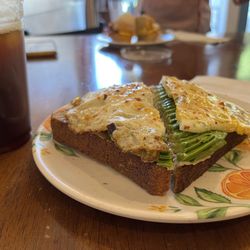 Clipper Coffee - Avocado toast w hummus and egg