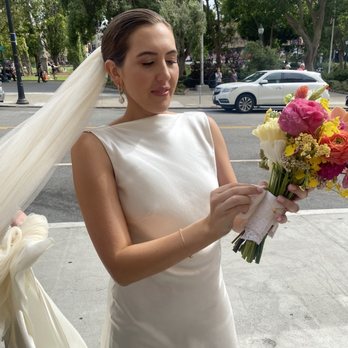 Bloom Gallery Flowers - The bride in front of Washington Square Park - Florists Near Me - San Francisco, California Bloom Gallery Flowers - The bride in front of Washington Square Park - Florists Near Me - San Francisco, California