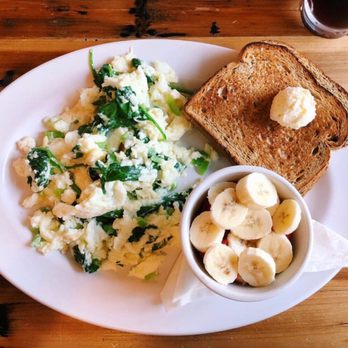 Seven Mile Cafe - Create your own scramble- egg whites, bell pepper & spinach. Sub fruit for hash browns & baked good= wheat toast. - Breakfast & Brunch Near Me - Keller, Texas Seven Mile Cafe - Create your own scramble- egg whites, bell pepper & spinach. Sub fruit for hash browns & baked good= wheat toast. - Breakfast & Brunch Near Me - Keller, Texas