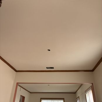 Final Touch Custom Ceilings - Ceilings repaired after acoustic removal, smooth finish, primered, painted with Dunn Edwards flat Swiss Coffee - Painters Near Me Final Touch Custom Ceilings - Ceilings repaired after acoustic removal, smooth finish, primered, painted with Dunn Edwards flat Swiss Coffee - Painters Near Me