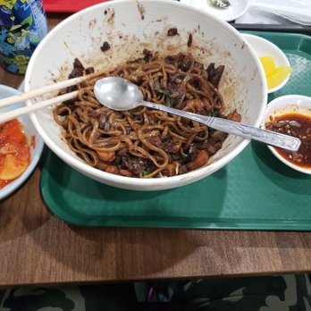BeSeTo - (partially consumed) Black bean noodles/jjajangmyeon - Food Court Near Me - Catonsville, Maryland