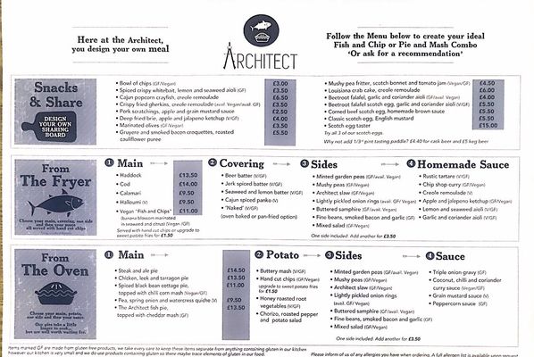 Menu photo 2 The Architect Cambridge, CAM Menu photo 2 The Architect Cambridge, CAM