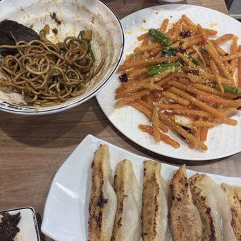 Hot Dumplings - Beef Dry Noodle, Pork fried dumplings, and lotus fries! - Dim Sum Near Me - Lake Forest, California Hot Dumplings - Beef Dry Noodle, Pork fried dumplings, and lotus fries! - Dim Sum Near Me - Lake Forest, California