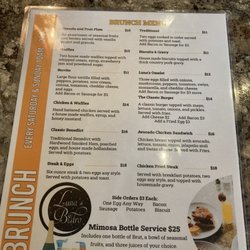 Luna's Bistro - Brunch menu