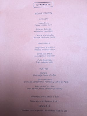 Menu photo 7 El Papagayo Córdoba, C