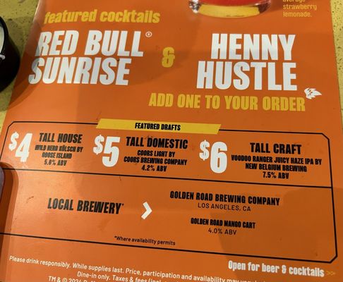Menu photo 1 Buffalo Wild Wings Brea, CA