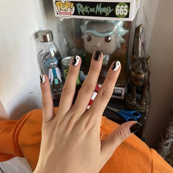 K D Nails - Yin and yang nails, I love them!! - Nail Salons Near Me - Costa Mesa, California
