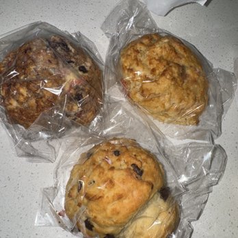 Rocklin Donuts & Cinnamon - (Clockwise) Blueberry, Chocolate, Pineapple Scones - Donuts Near Me - Rocklin, California Rocklin Donuts & Cinnamon - (Clockwise) Blueberry, Chocolate, Pineapple Scones - Donuts Near Me - Rocklin, California