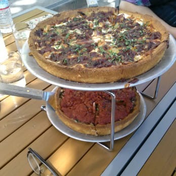 Blue Line Pizza - Large BBQ chicken and Small Blue Line pizzas - Pizza Near Me - Mountain View, California