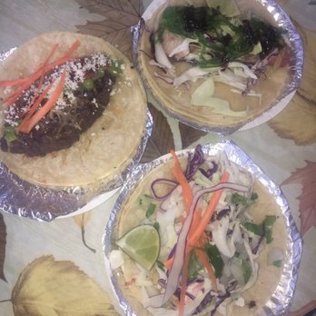 Zaco's Tacos Restaurant - Bean taco (left), ahi tuna (back/right), tofu (front) - Mexican Near Me - Culebra, Puerto Rico Zaco's Tacos Restaurant - Bean taco (left), ahi tuna (back/right), tofu (front) - Mexican Near Me - Culebra, Puerto Rico