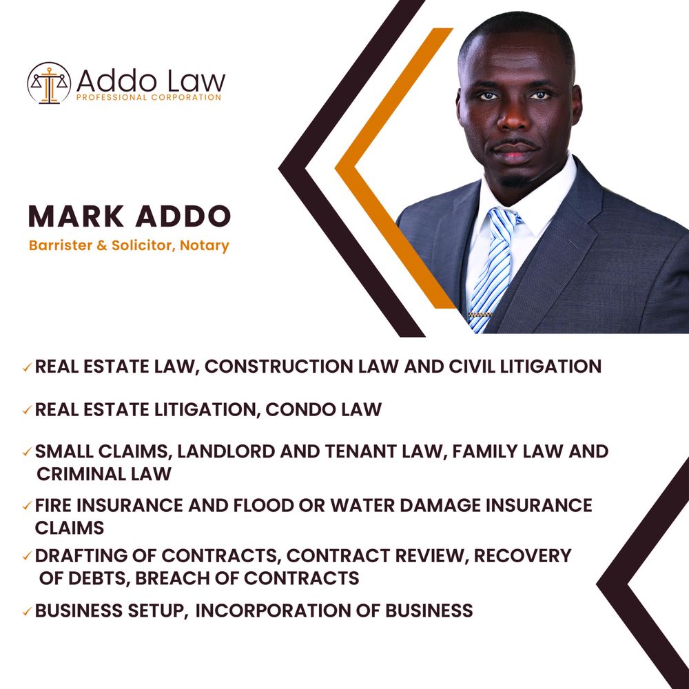 ADDO LAW Updated June 2024 1315 Finch Avenue W, Toronto, Ontario Real Estate Law Phone