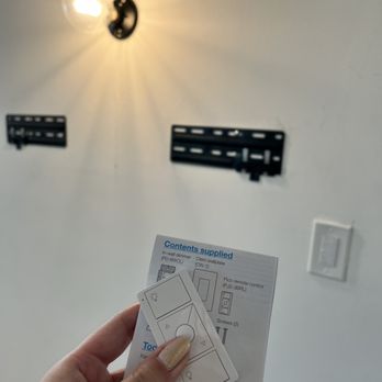 Zenith Electric - Light switch blocked by TV so they installed one that can be controlled by a remote/app. - Electricians Near Me - Glendale, California Zenith Electric - Light switch blocked by TV so they installed one that can be controlled by a remote/app. - Electricians Near Me - Glendale, California