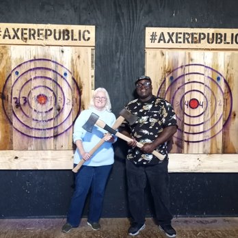 Axe Republic - Our instructor Matt, was great! I loved his energy, instruction, patience, and friendliness with me and my wife. It was me and my wife 's fi - Axe Throwing Near Me - Williamsburg, Virginia Axe Republic - Our instructor Matt, was great! I loved his energy, instruction, patience, and friendliness with me and my wife. It was me and my wife 's fi - Axe Throwing Near Me - Williamsburg, Virginia