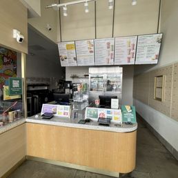 the inside of a fast food restaurant the inside of a fast food restaurant