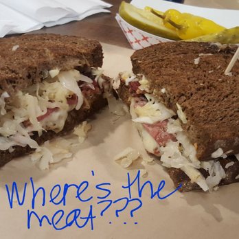 BRONX Sandwich - Where's the Pastrami? About 2 layers of meat covered by cheese and sour kraut. - Sandwiches Near Me - Anaheim, California