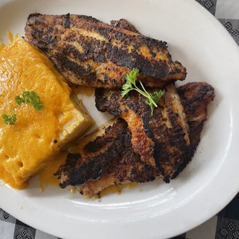 NoNo's Cafe - Blackened Catfish (dinner), Mac & Cheese (medium portion) - Southern Near Me - Littleton, Colorado NoNo's Cafe - Blackened Catfish (dinner), Mac & Cheese (medium portion) - Southern Near Me - Littleton, Colorado