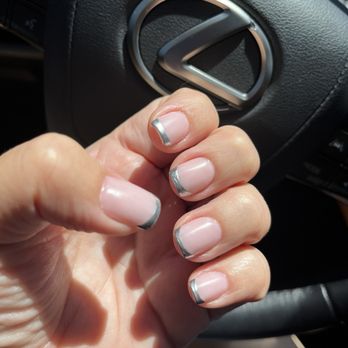 G&G Nails Spa - Chrome tip and the pink is called Bubble Bath. - Nail Salons Near Me - Humble, Texas G&G Nails Spa - Chrome tip and the pink is called Bubble Bath. - Nail Salons Near Me - Humble, Texas