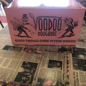 Voodoo Doughnut - The box is so distinct. And so far, good things DO come in pink boxes! - Donuts Near Me - Austin, Texas Voodoo Doughnut - The box is so distinct. And so far, good things DO come in pink boxes! - Donuts Near Me - Austin, Texas