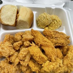 Brown's Cafe - Fish and shrimp combo.