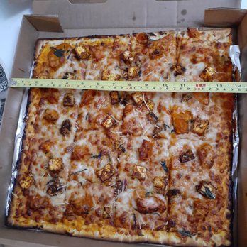 Far East Pizza - 14 by 14 inch square shaped flatbread pizza. - Pizza Near Me - Allen, Texas
