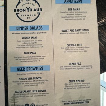 Bron Yr Aur - Menu Front - Pizza Near Me - Naches, Washington