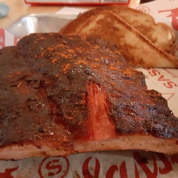 Sassy's Red House - Close up of the ribs. - Barbeque Near Me - Fayetteville, Arkansas