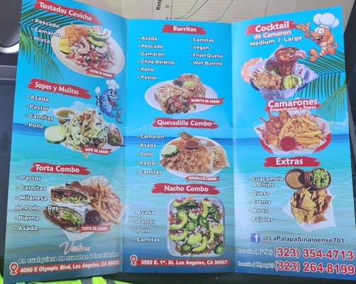 Menu photo 2 La Palapa Sinaloense Los Angeles, CA