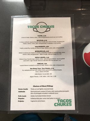 Menu photo 4 Tacos Chukis Seattle, WA