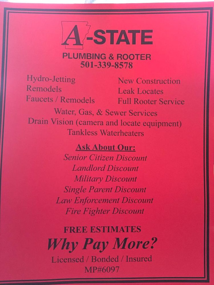 Slide of A-State Plumbing and Rooter