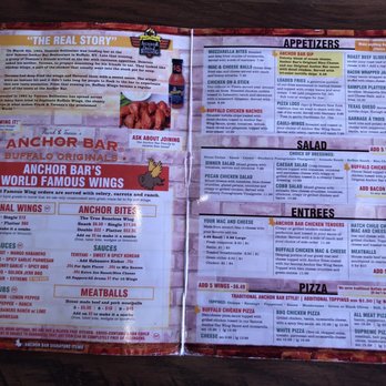 Anchor Bar - Inside menu: plenty of options - Chicken Wings Near Me - San Antonio, Texas Anchor Bar - Inside menu: plenty of options - Chicken Wings Near Me - San Antonio, Texas