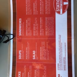 The Station Tap Room - 2014-5 menu