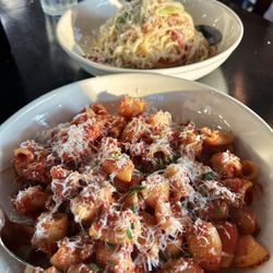 Beef ragu and carbonara
