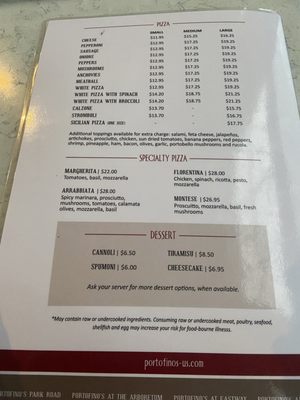 Menu photo 5 Portofino's Indian Land, SC