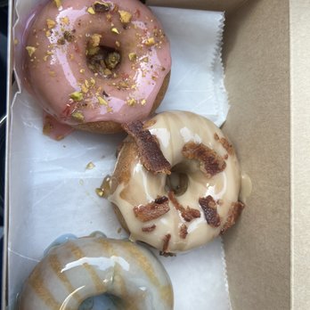 Parlor Doughnuts - Raspberry pistachio, maple bacon and honey lavender (all GF) - Coffee & Tea Near Me - Pensacola, Florida Parlor Doughnuts - Raspberry pistachio, maple bacon and honey lavender (all GF) - Coffee & Tea Near Me - Pensacola, Florida