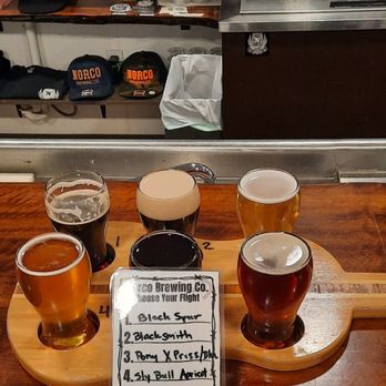 Norco Brewing - My 6 string flight of yummy beer. - Breweries Near Me - Norco, California Norco Brewing - My 6 string flight of yummy beer. - Breweries Near Me - Norco, California