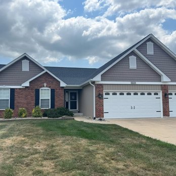 JH Exteriors - After Photo, upgraded their siding with Shake on the gables and B&B on the side wall. - Roofing Near Me - Imperial, Missouri JH Exteriors - After Photo, upgraded their siding with Shake on the gables and B&B on the side wall. - Roofing Near Me - Imperial, Missouri