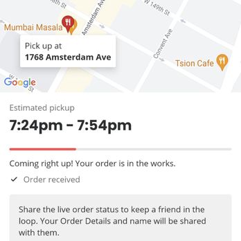 Mumbai Masala - Order status - Indian Near Me - New York, New York Mumbai Masala - Order status - Indian Near Me - New York, New York