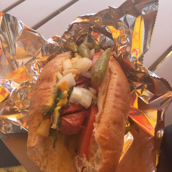 TJ's Dawg House - Chicago style dog with everything..aka drag it through the garden - awesome! - Hot Dogs Near Me - Richardson, Texas TJ's Dawg House - Chicago style dog with everything..aka drag it through the garden - awesome! - Hot Dogs Near Me - Richardson, Texas