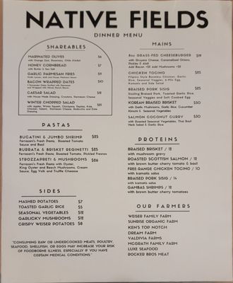 Menu photo 3 Native Fields Walnut, CA