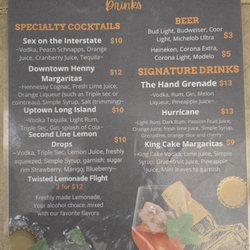 Nola Stylez - Drink menu