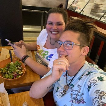 Blaze Pizza - If we are sending to each other then it's okay to use your phone at the table Lmao. (As long as the kids aren't around that is lol) - Salad Near Me - Jacksonville, Florida