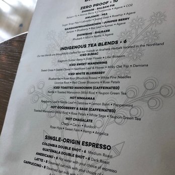 Owamni - Drink menu - New American Near Me - Minneapolis, Minnesota