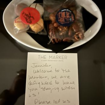 The Marker - Nice little treats and a hand written note. - Hotels Near Me - San Francisco, California The Marker - Nice little treats and a hand written note. - Hotels Near Me - San Francisco, California