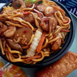 China 1 - Shrimp lo mein, add water chestnuts and a little kick.