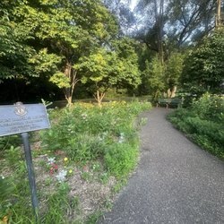 Small garden area with benches