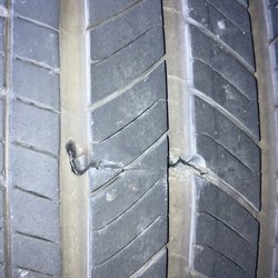 Romero's Tire Shop - My busted tire that was replaced